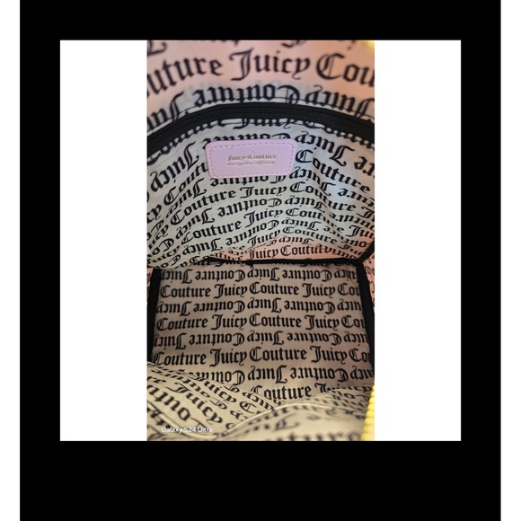 Juicy Couture Pink Velour Mini Backpack NWT Rhinestone Logo Heart Charm Small - Picture 3 of 8